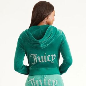 Juicy Couture OG Bling Velour Jacket Jade Green
